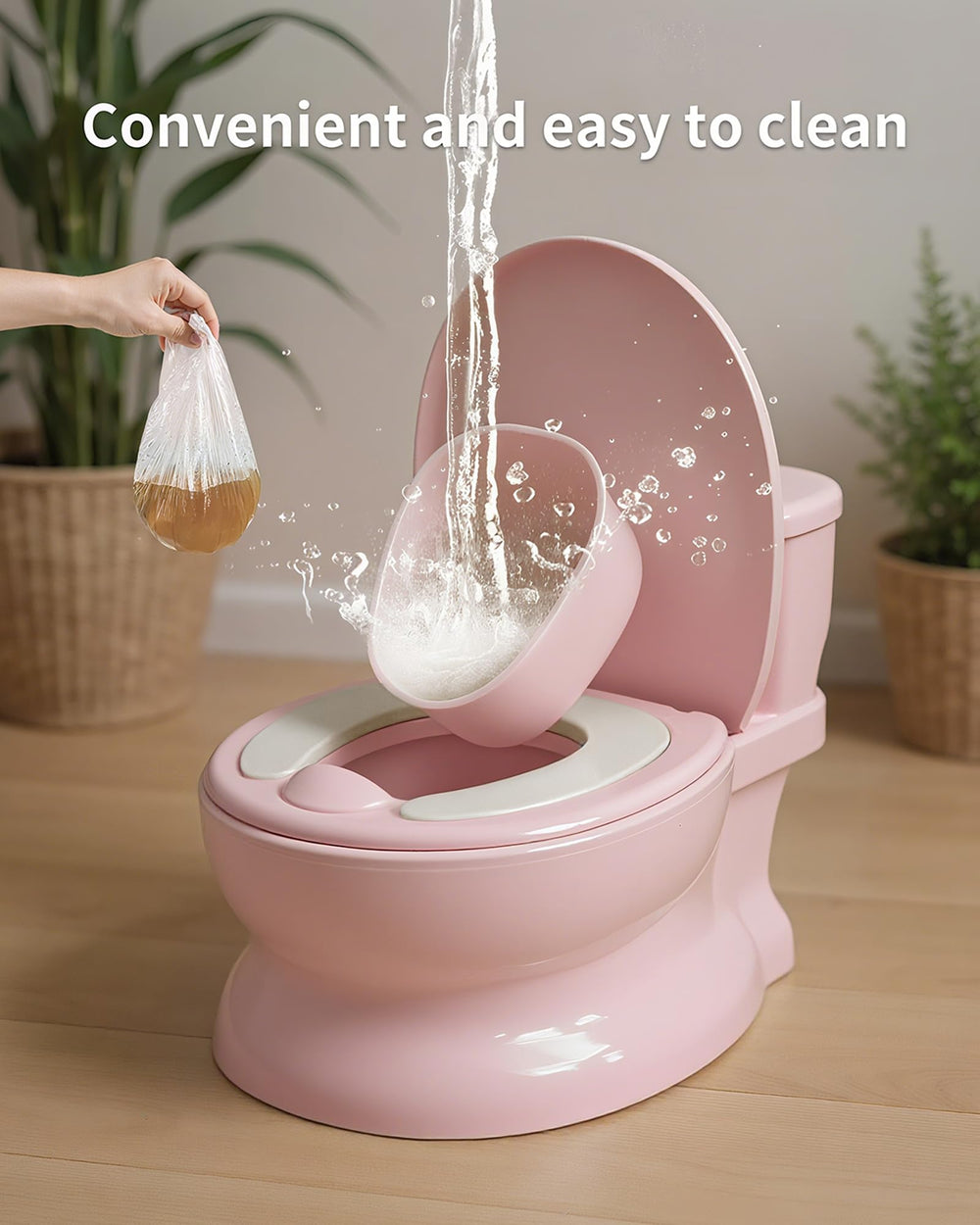PipNest potty easy-clean surface facilitates effortless wiping and sanitizing.