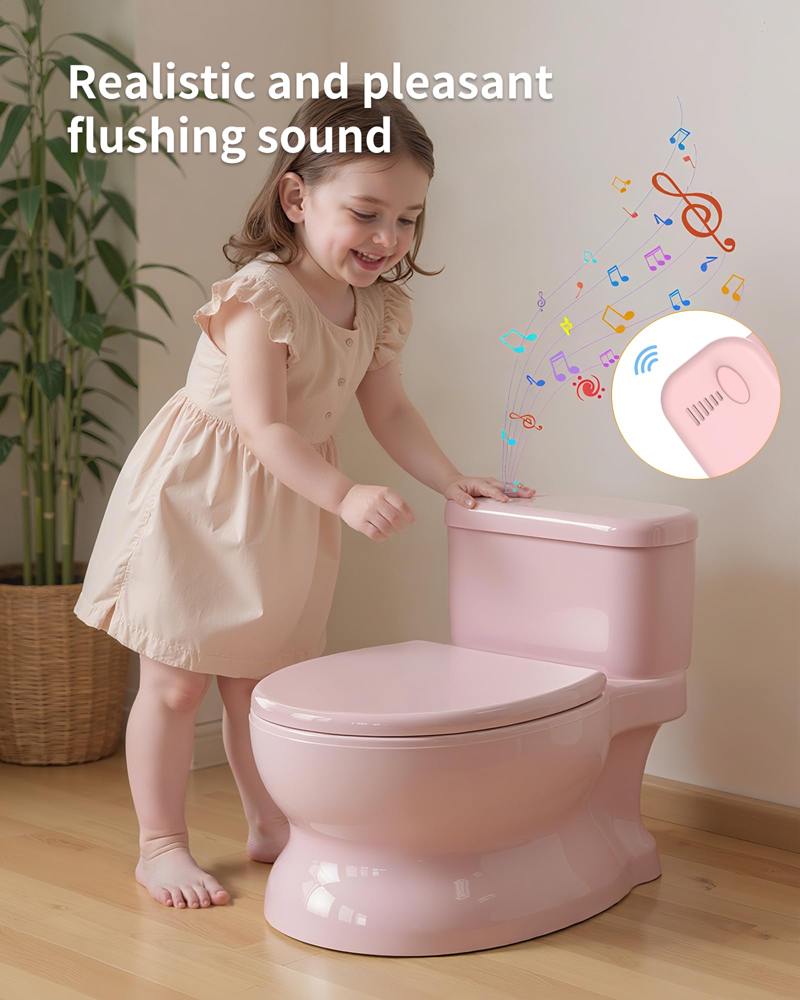 PipNest potty removable seat adapts to regular toilets for easy transition.