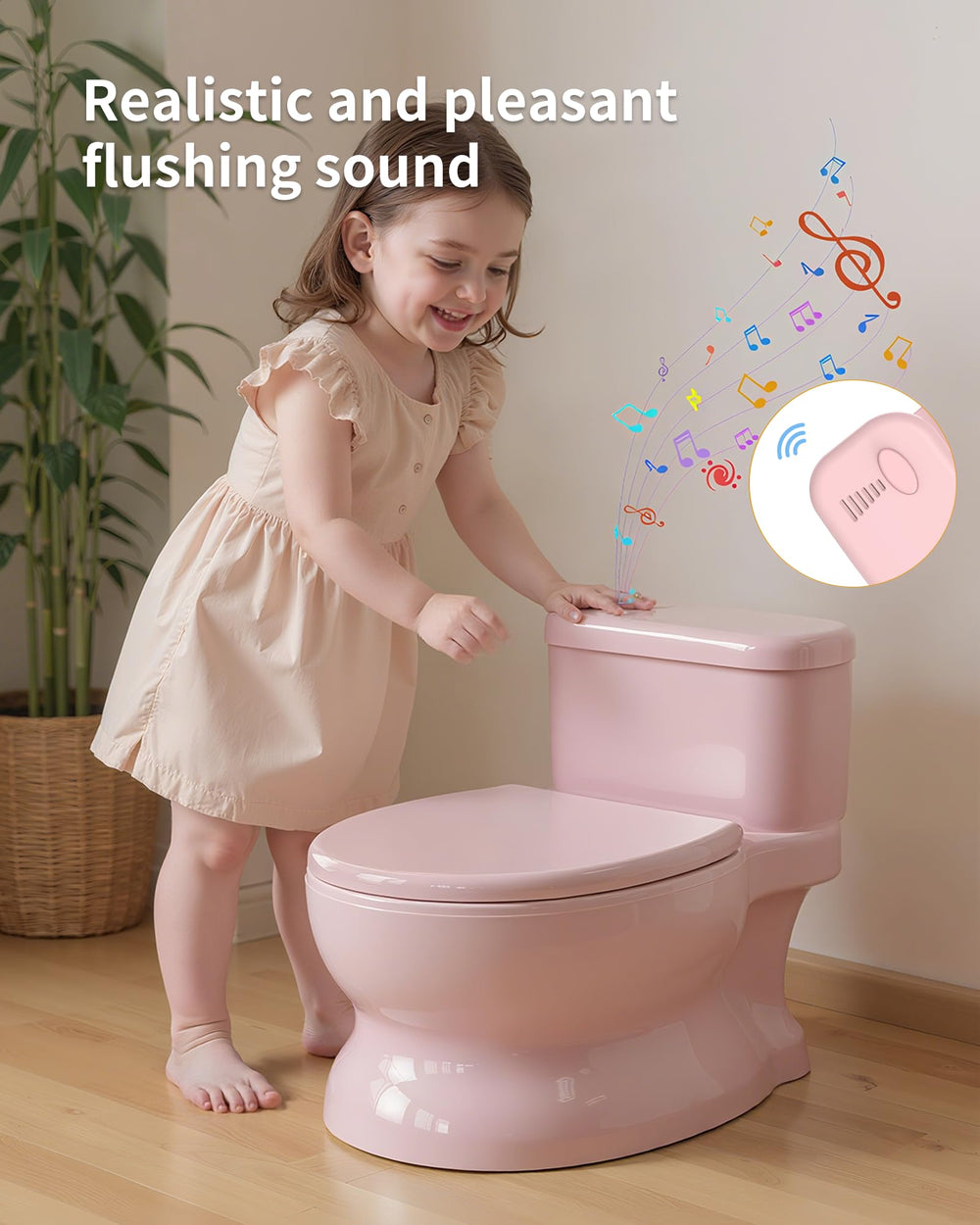 PipNest potty removable seat adapts to regular toilets for easy transition.