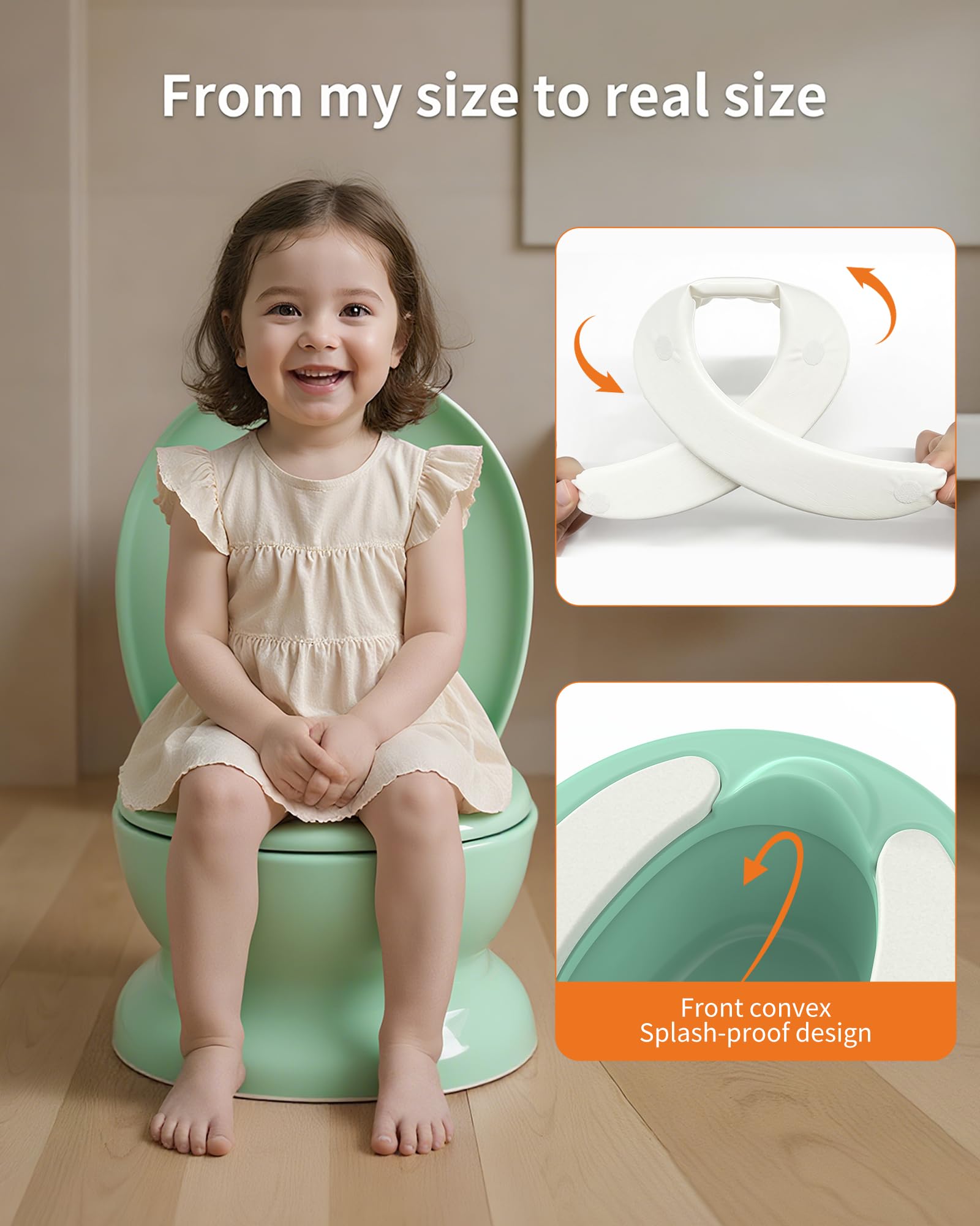 PipNest removable seat transition shows easy shift to regular toilet later.