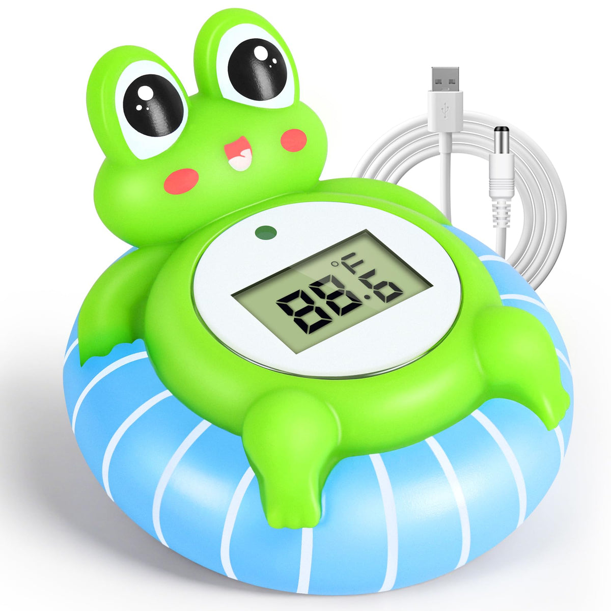 Pircaath baby bath thermometer with floating design for easy water testing.