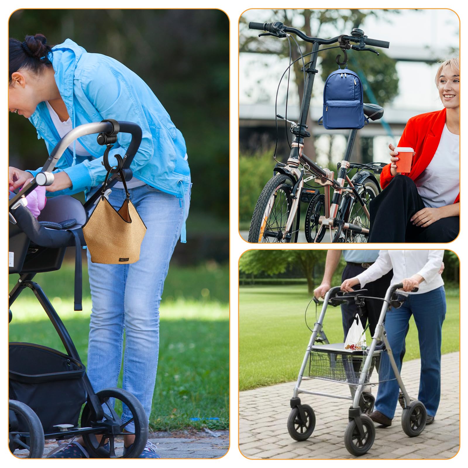 Piriuuo adjustable strap length enables secure fastening to rails.