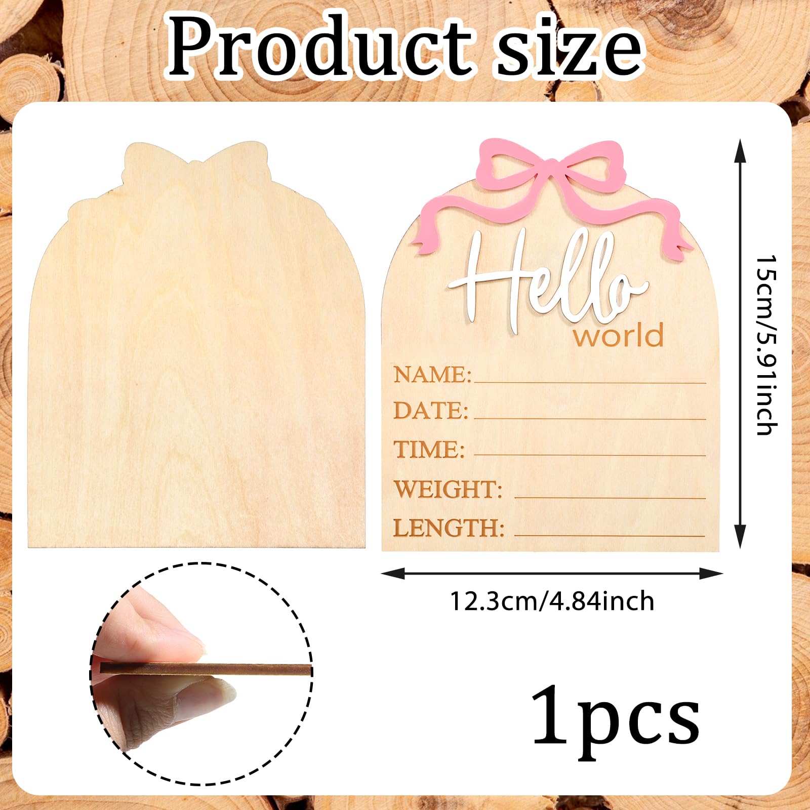 Piriuuo birth info sign displays name, date, time and measurements as keepsake