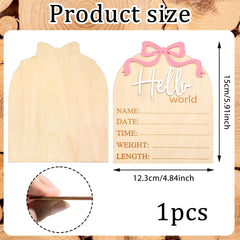 Piriuuo birth info sign displays name, date, time and measurements as keepsake