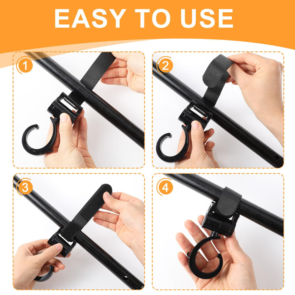 Piriuuo multipurpose hook curves inward for stable item hanging on carriers.
