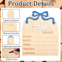 Piriuuo Hello World sign as newborn photo prop for home or hospital shoots