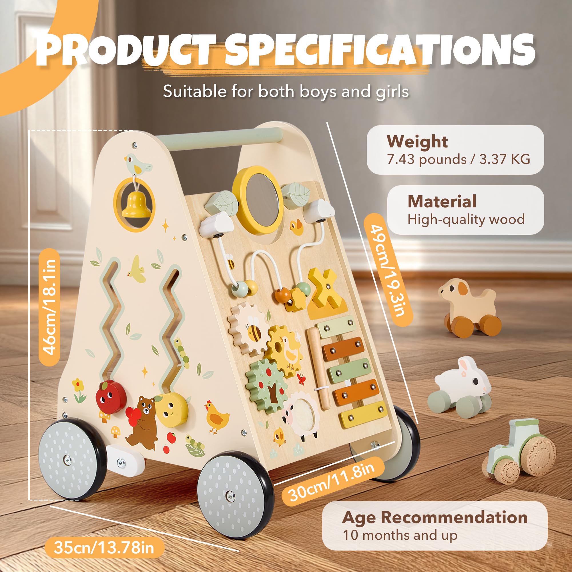 Pithfor farm themed blocks on wheels invite toddlers to explore motion