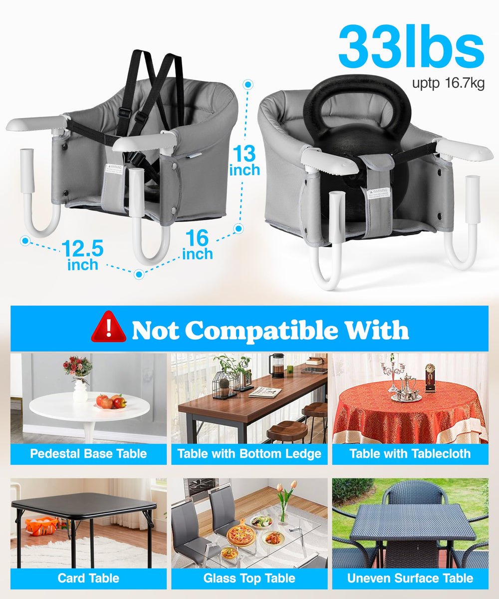 Pivvital fast table chair travel dining shows quick attachment for trips.