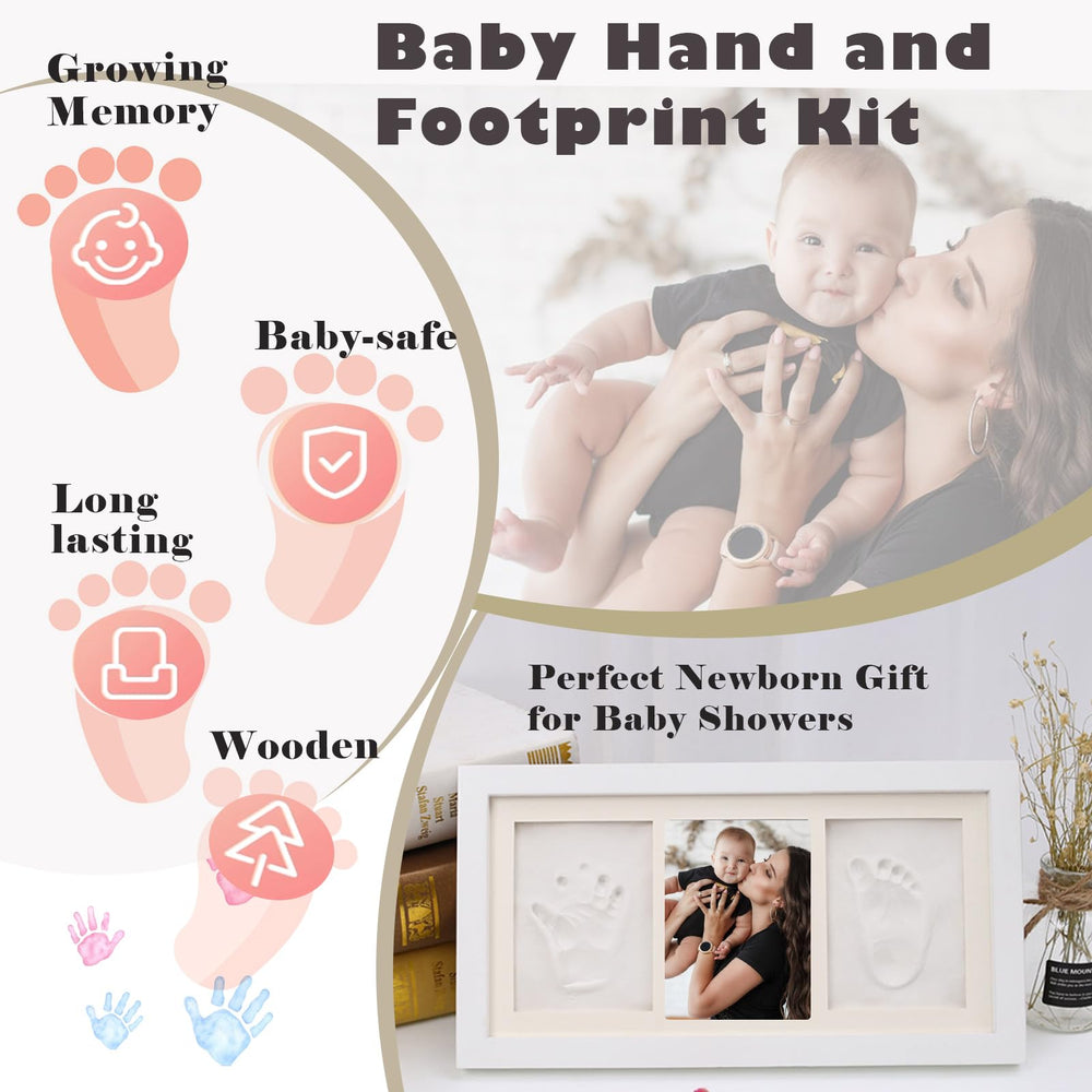 Pivza Inkless Newborn Handprint Frame full-display—stylish decor for family moments.