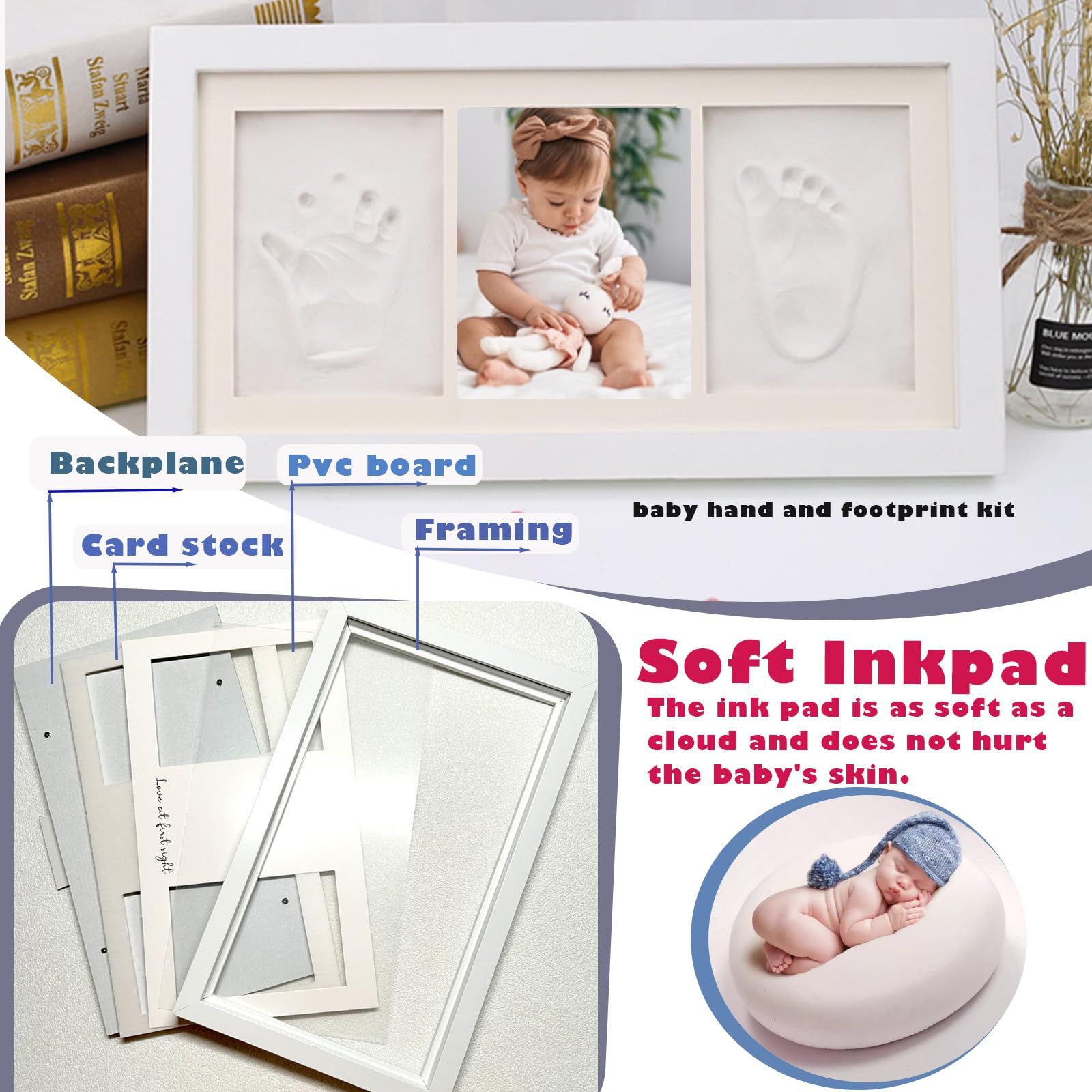 Pivza Inkless Newborn Photos-slot close-up—space to add baby photos for memory.