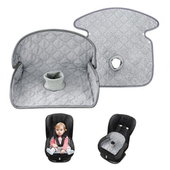 Piyl car seat protector grey with 4-tier waterproof layers for spill containment on trips.
