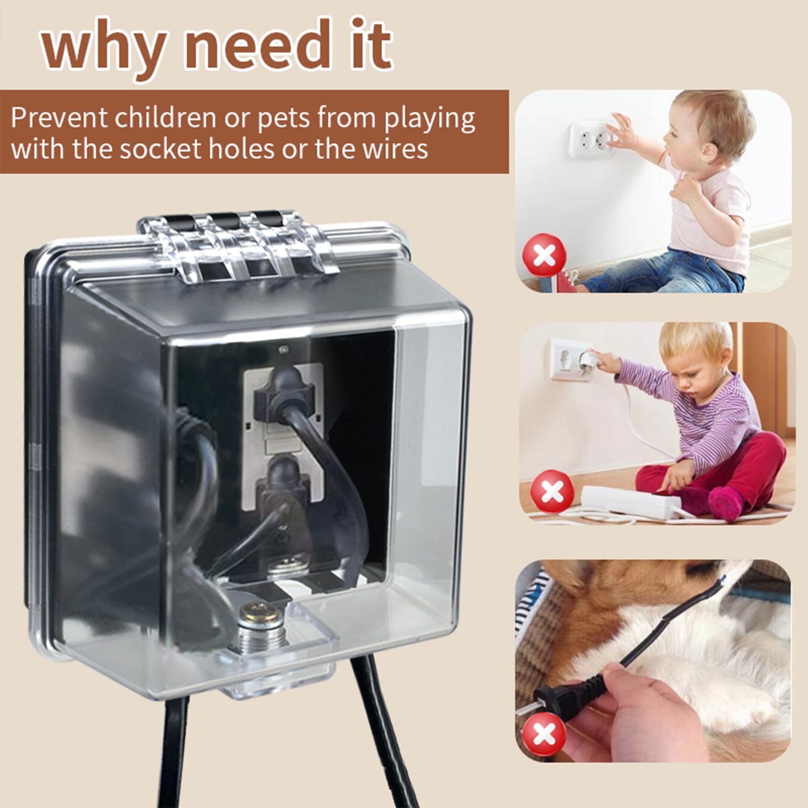 PKLIYH child-safe shield demonstrates socket protection reducing access for children