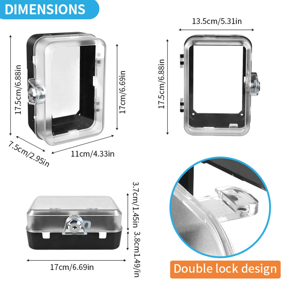 PKLIYH outlet cover box closed showing secure tamper-resistant protection for curious toddlers.