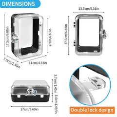 PKLIYH outlet cover box closed showing secure tamper-resistant protection for curious toddlers.