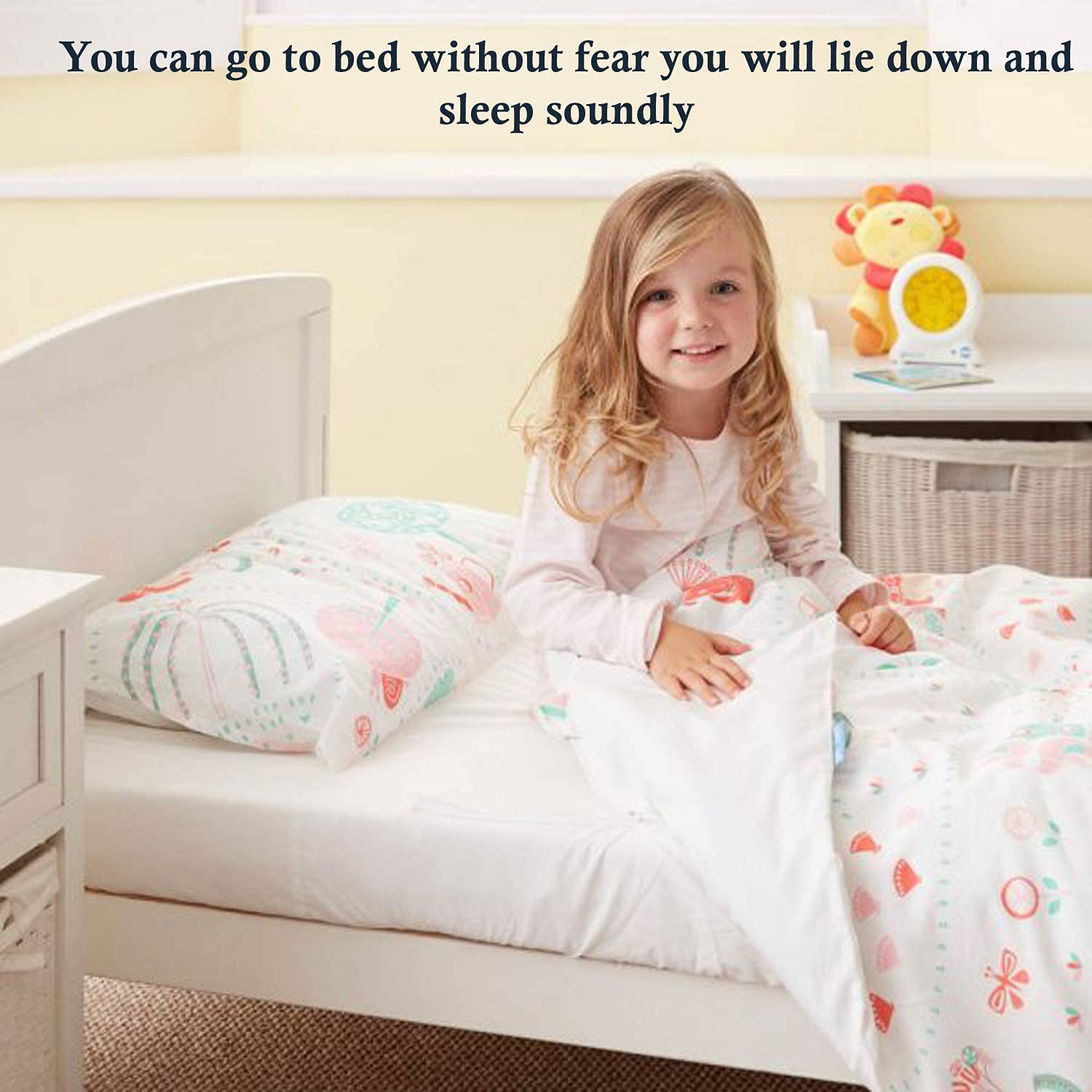 Plain Printed Linen care label emphasizes machine washability and low-heat drying.