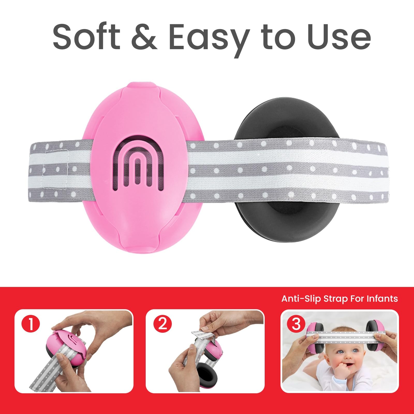 Plantureco Lightweight infant earmuffs fit without pressure for long wear.