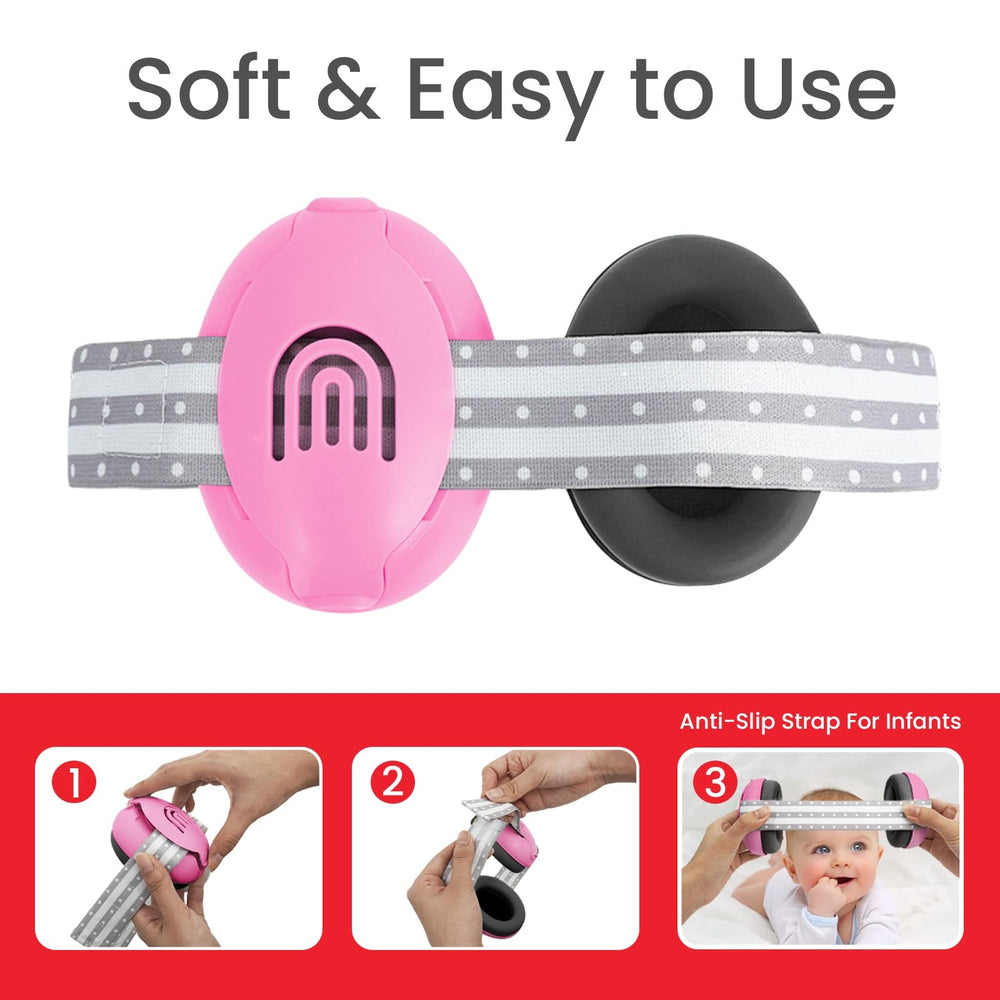 Plantureco Lightweight infant earmuffs fit without pressure for long wear.