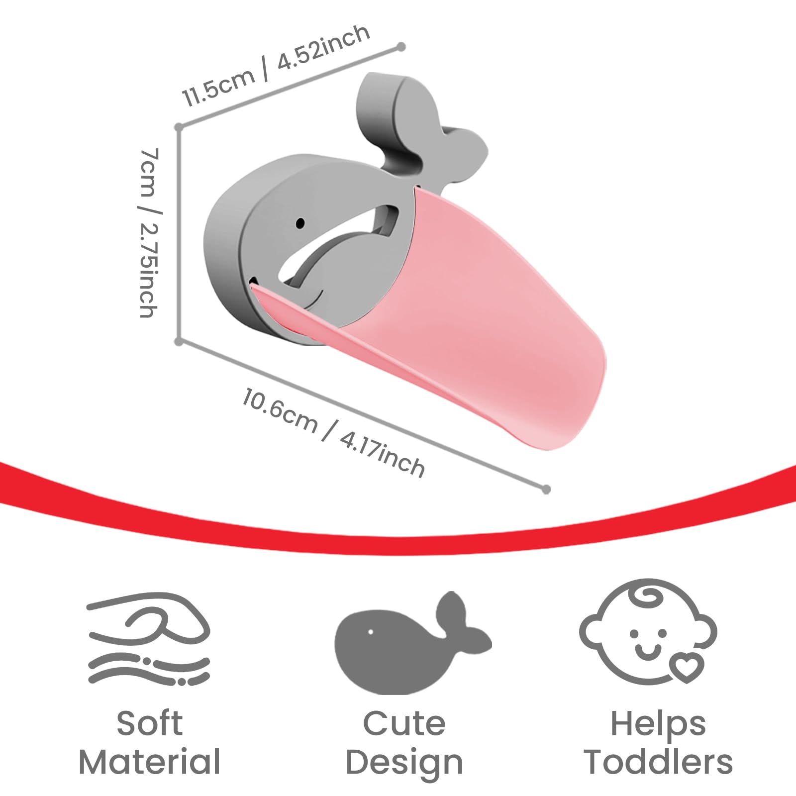 Plantureco two-pack faucet extenders pink on sink illustrate easy reach for handwashing