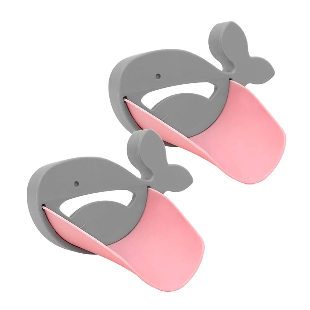 Plantureco two-pack faucet extenders pink packaging demonstrates kid-friendly bath accessories