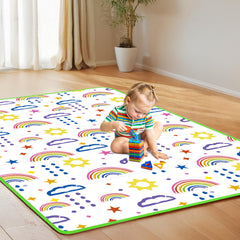 PLASKIDY baby play mat folded in storage case for travel convenience.