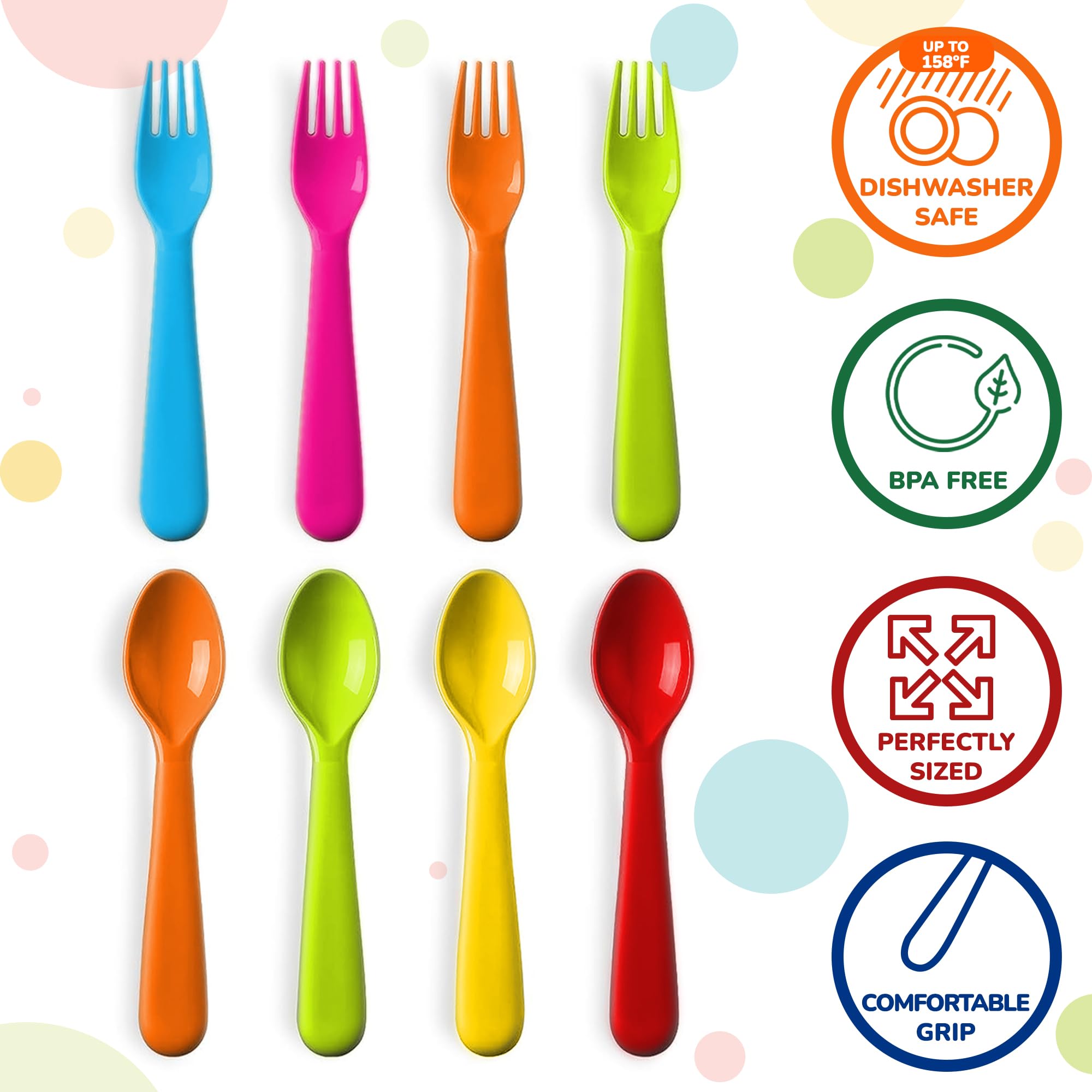 PLASKIDY BPA-free plastic toddler utensils ensure safe meals for little eaters.