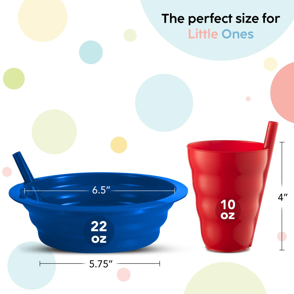 PLASKIDY BPA-free plastic bowls endure drops and are microwave-safe