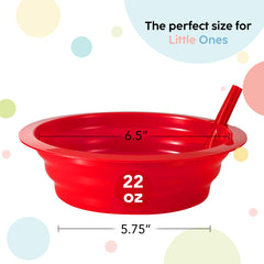 PLASKIDY 22 oz bowls show clear measurements for portion control.