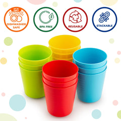 PLASKIDY BPA-free polypropylene cups offer lightweight, durable material for little hands.