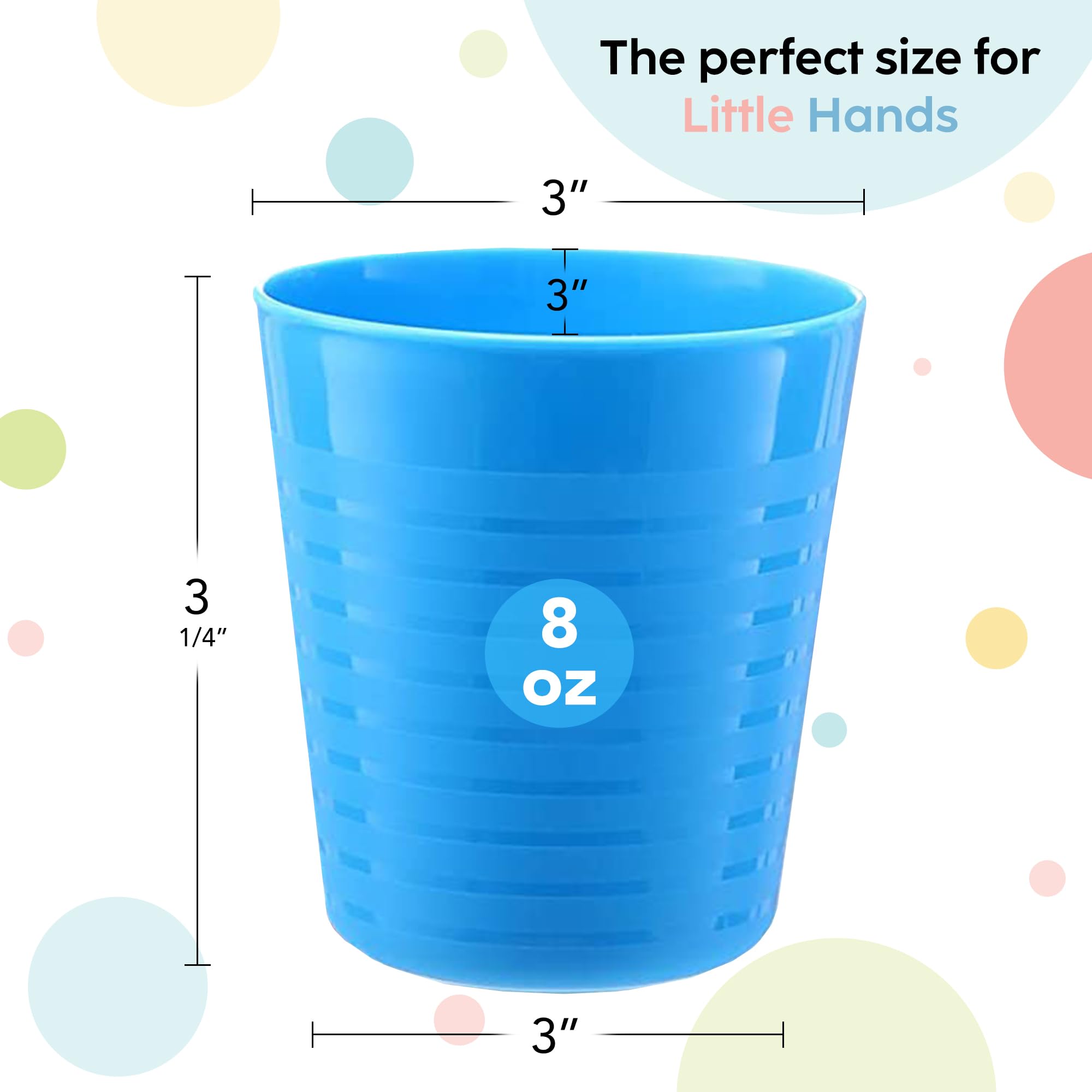 PLASKIDY kids cups grip-engraved design, easy-to-hold tumbler for toddlers.