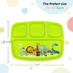 PLASKIDY bright-color kids plates featuring animal designs to inspire meals.