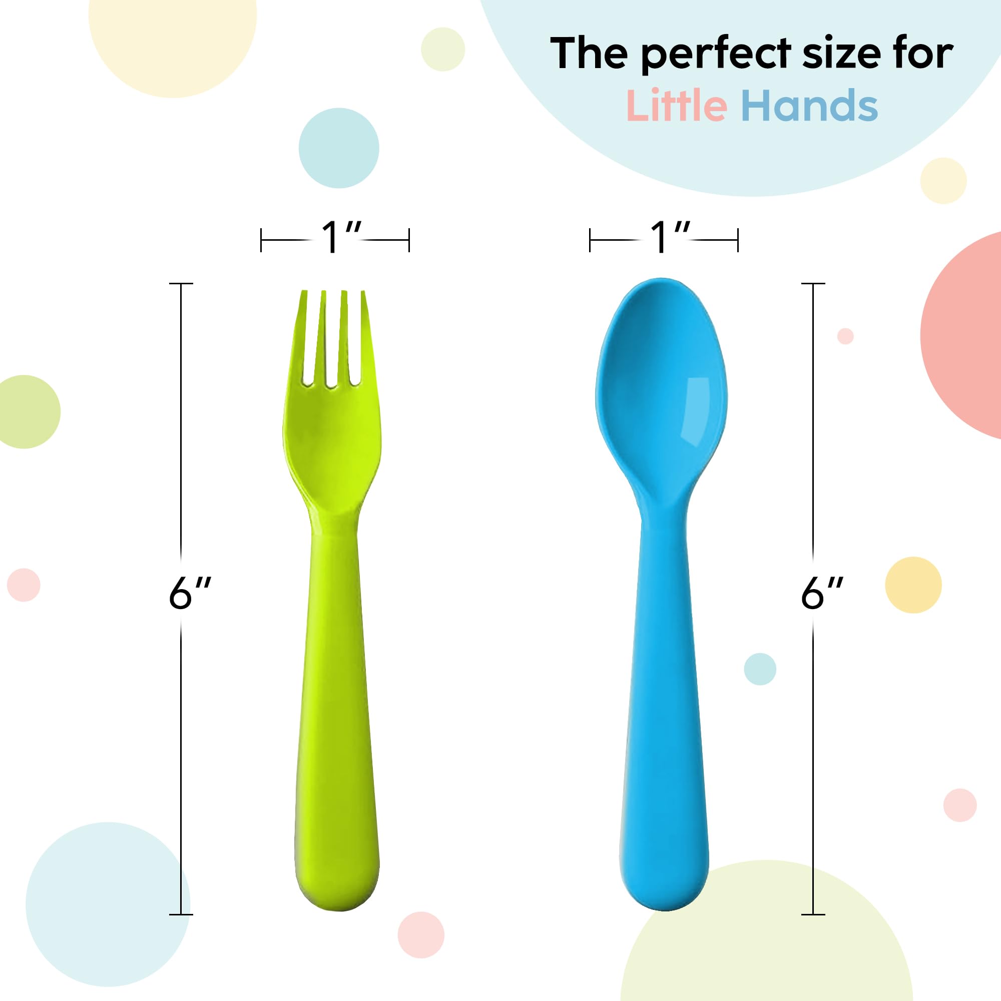 Plaskidy kids spoons in vibrant colors for easy scooping during meals.
