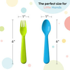 Plaskidy kids spoons in vibrant colors for easy scooping during meals.