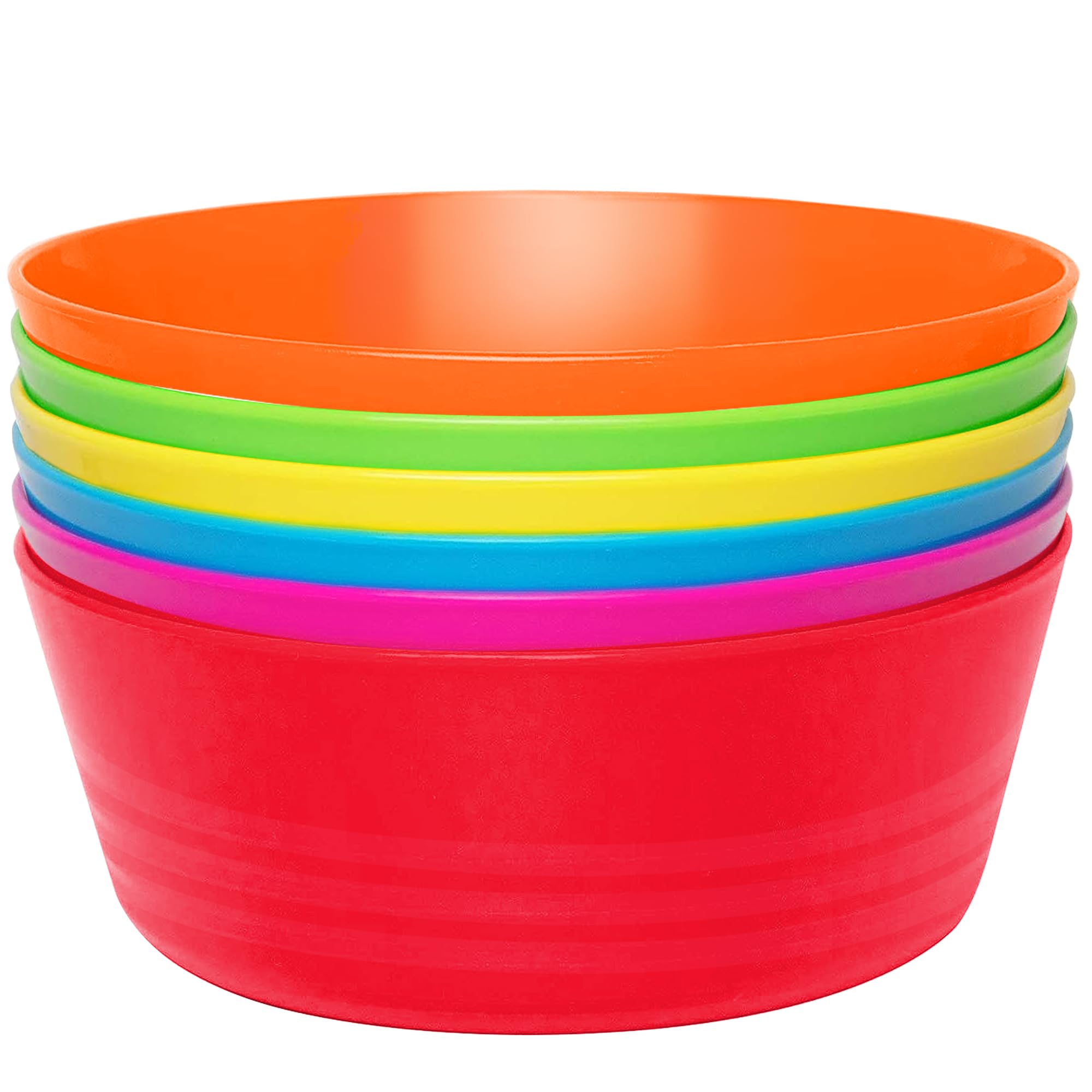 PLASKIDY plastic toddler bowls 10oz six-pack in bright colors for kids meals