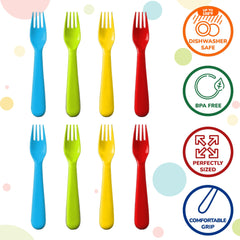 Plaskidy plastic toddler forks bright-colors ideal for easy grip and daily lunches.
