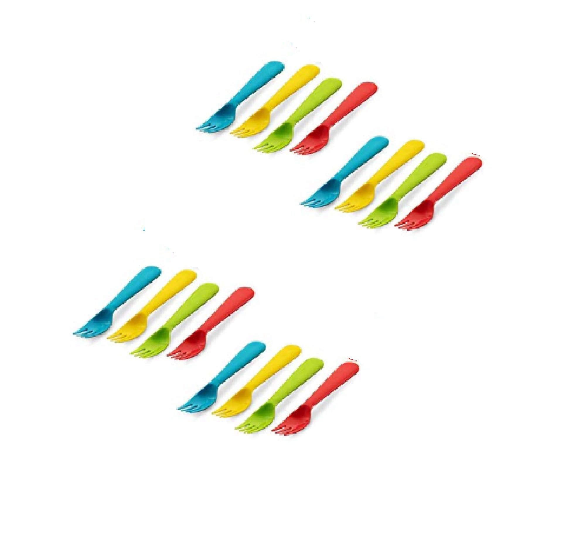 Plaskidy plastic toddler forks kid-hands friendly grip encourages independent eating.