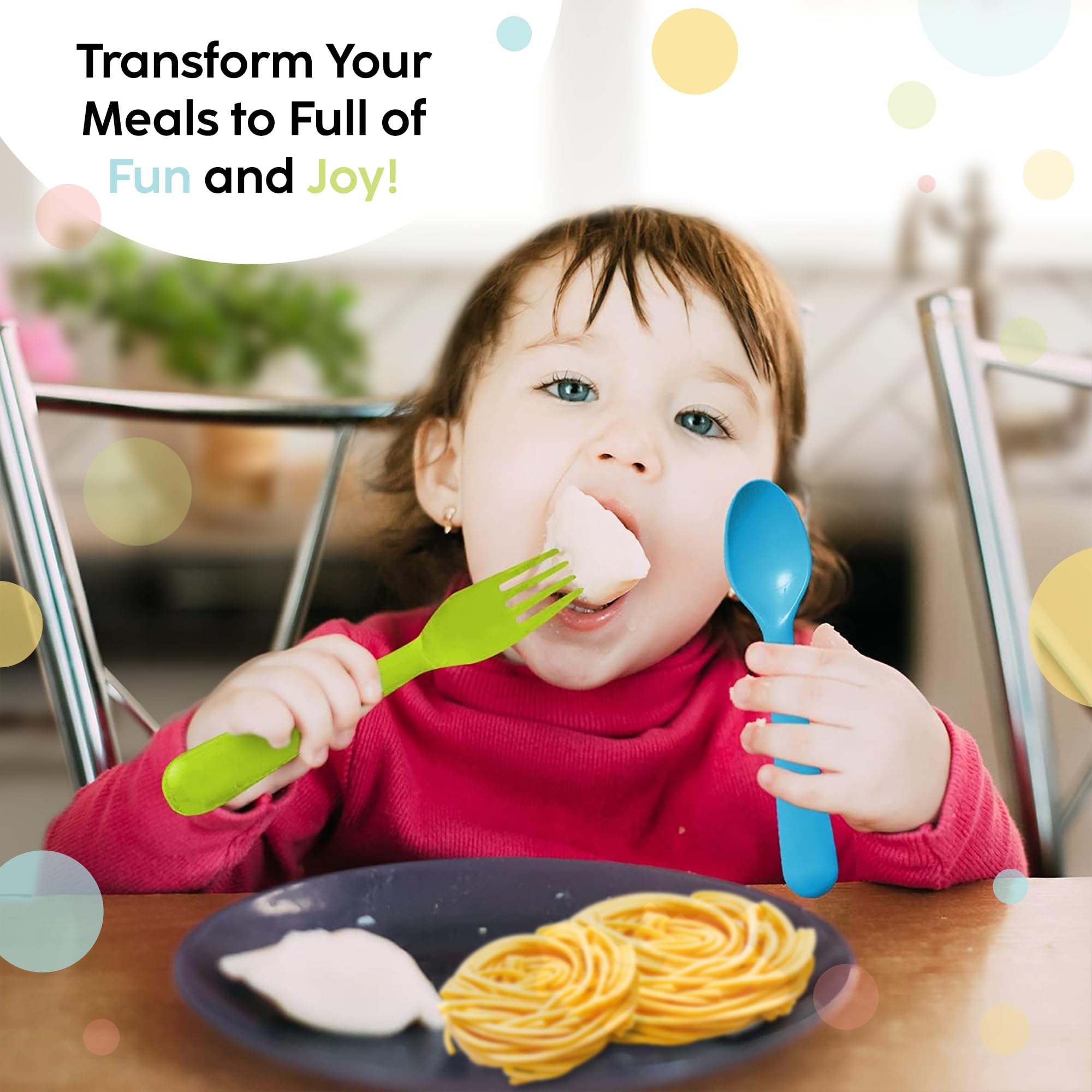 Plaskidy plastic toddler forks lunch-box ready size supports school-day meals.