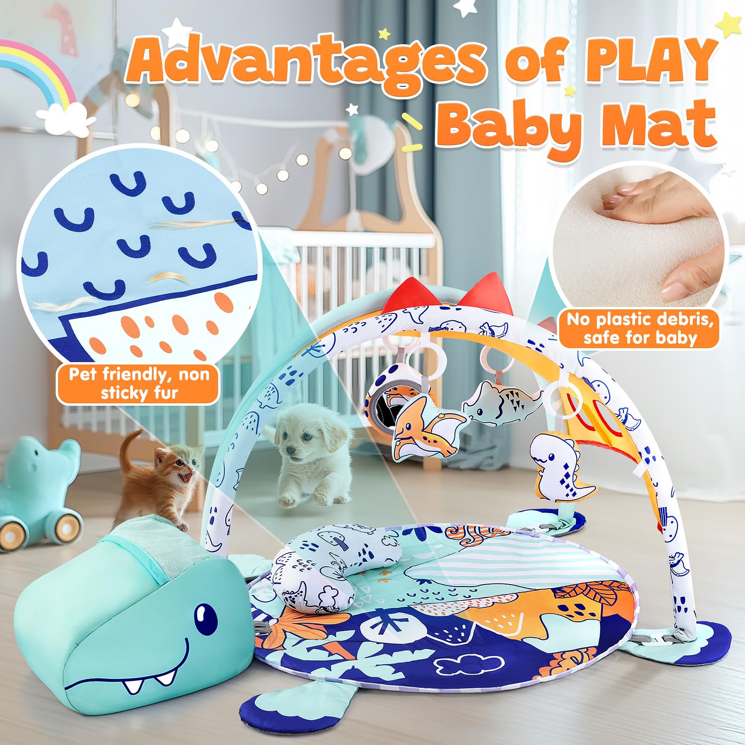 PLAY 4-in-1 Pillow Set image adds comfort during tummy time.