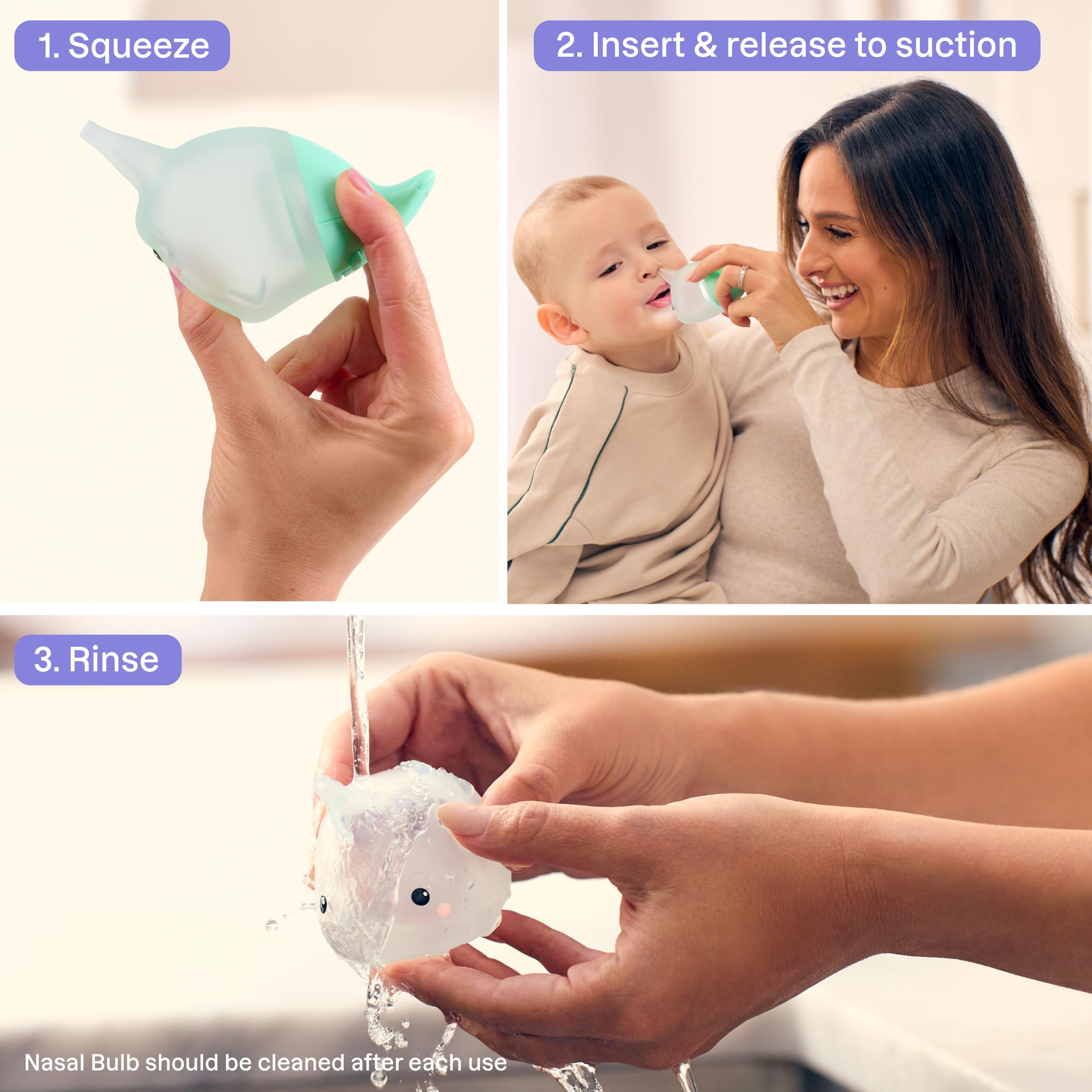 Kid-friendly narwhal design makes nasal care less intimidating