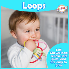 Playkidiz rattle-sensory-teether wipe-clean surface enables quick hygiene.