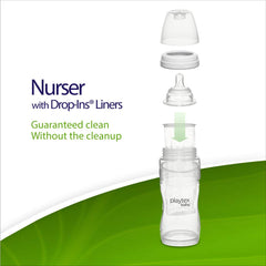 Anti-colic liner collapses during feeding to minimize air intake in Playtex system