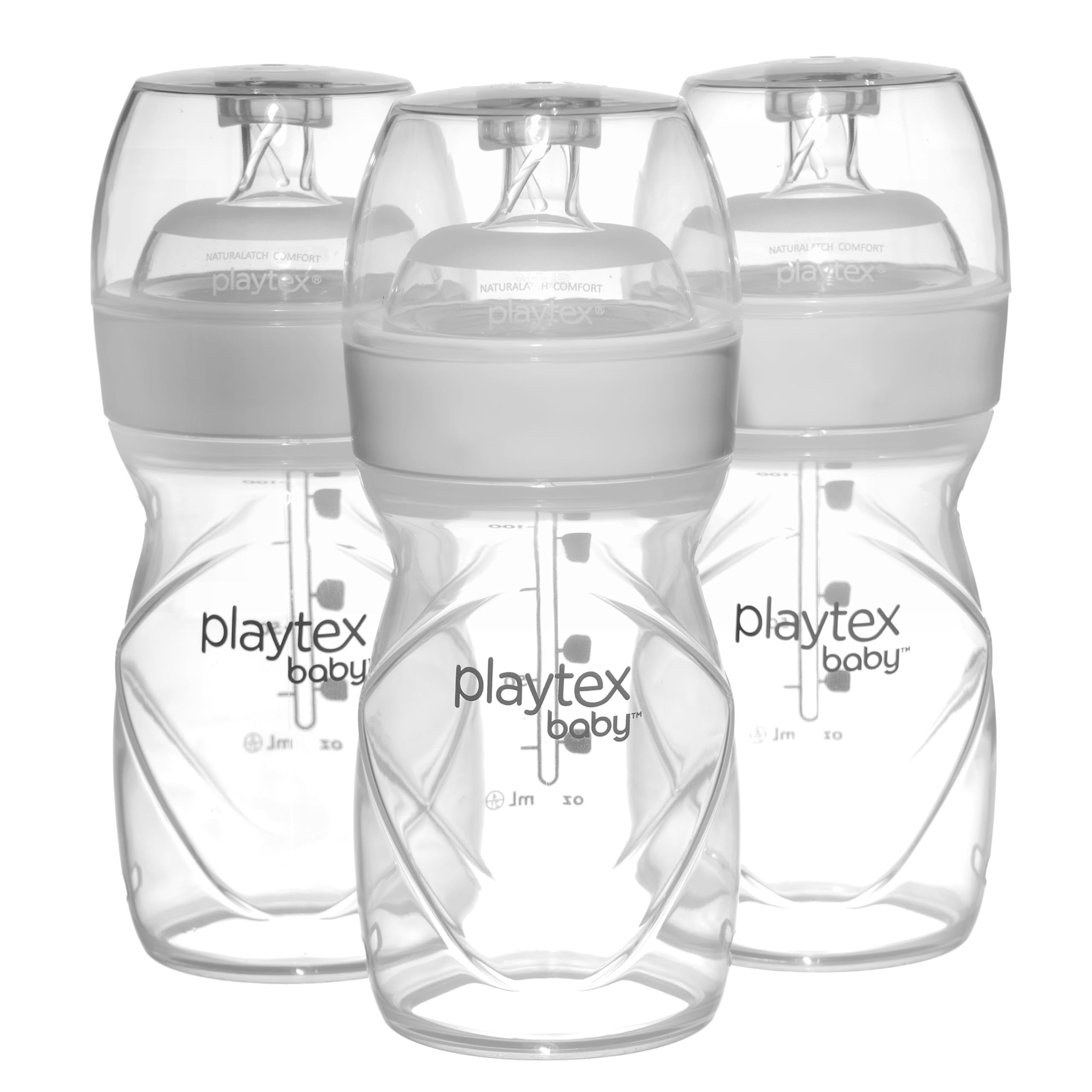 Playtex Baby anti-colic Nurser bottle front view demonstrating liner system for calmer feeding