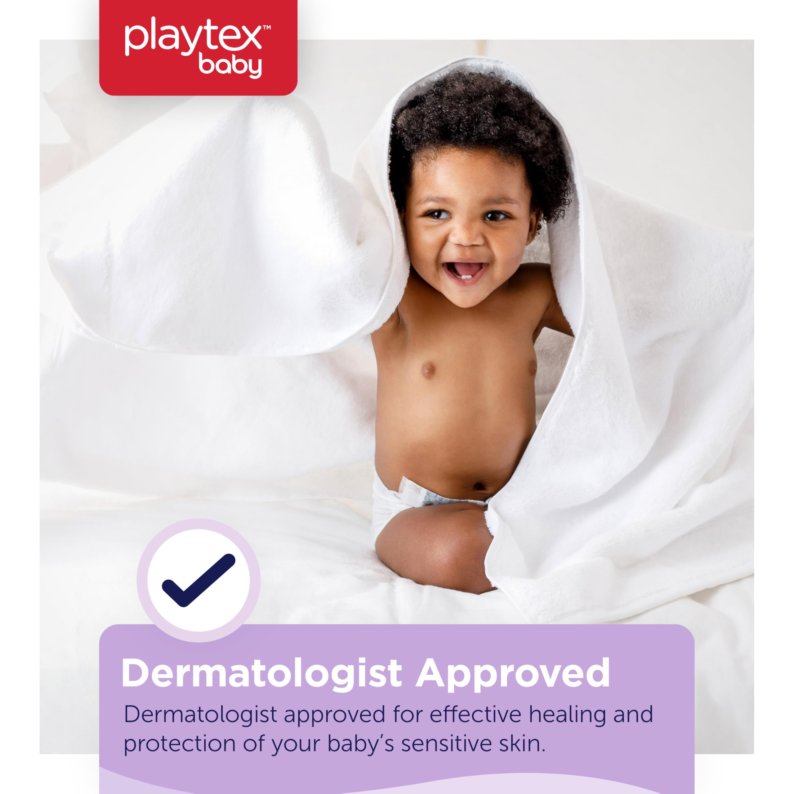 Playtex Baby diaper rash cream cap being opened for bedtime changes.