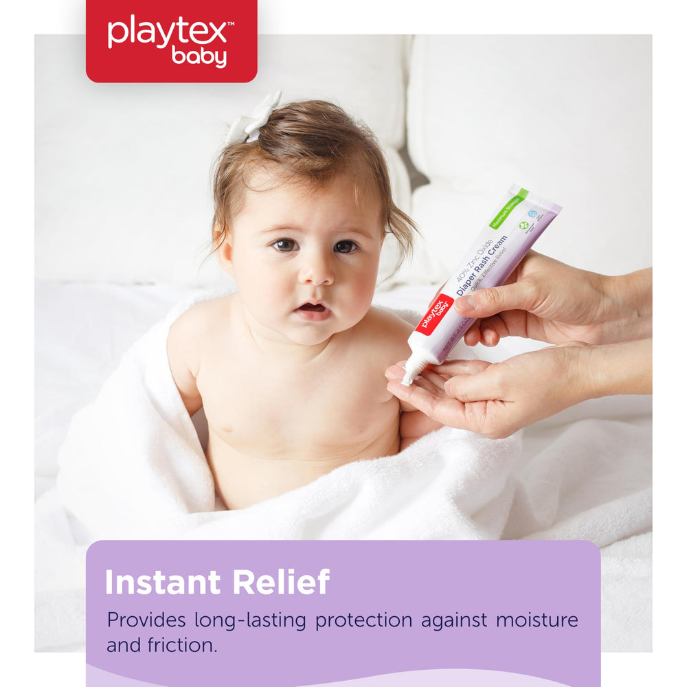 Playtex Baby diaper rash cream label close-up highlighting fragrance-free formula.
