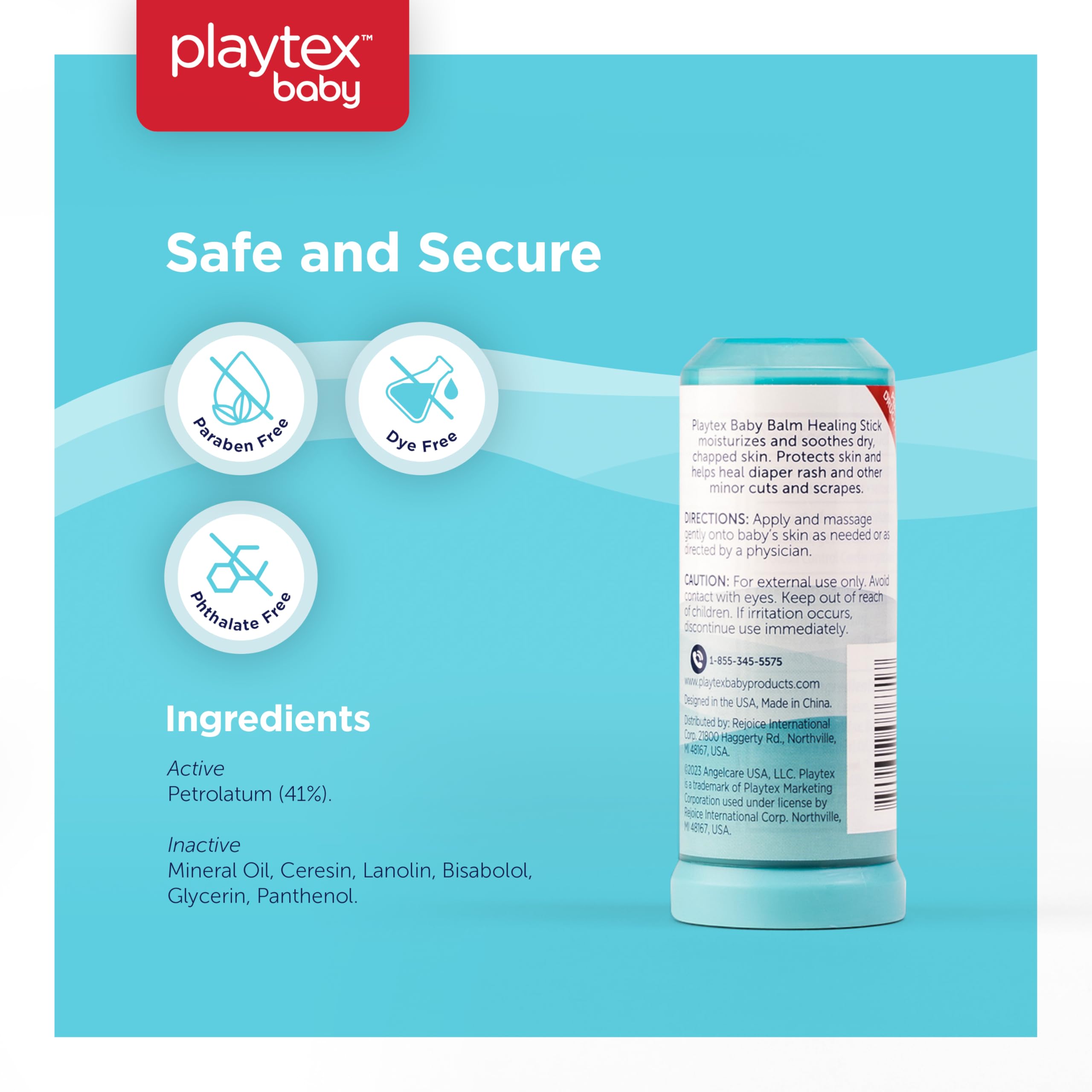 Playtex Baby Healing Ointment Balm Stick soothing dry skin with gentle moisture.