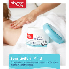 Playtex Baby Healing Ointment close-up texture shows smooth fragrance-free formula