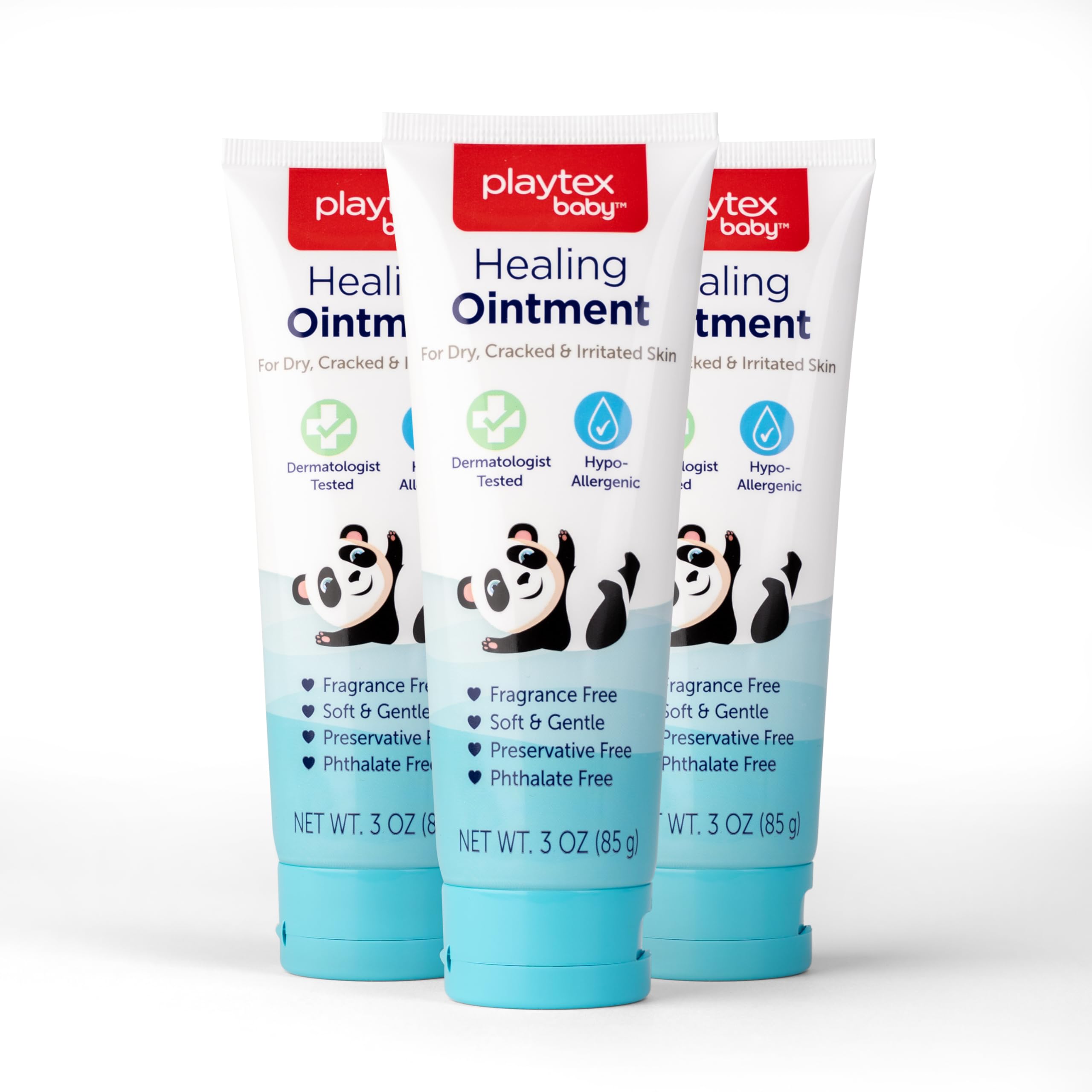 Playtex Baby Healing Ointment tube front view for soothing dry skin.