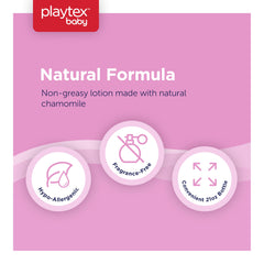 Playtex Baby Lotion Lavender Chamomile dispenser enables easy one-handed application.
