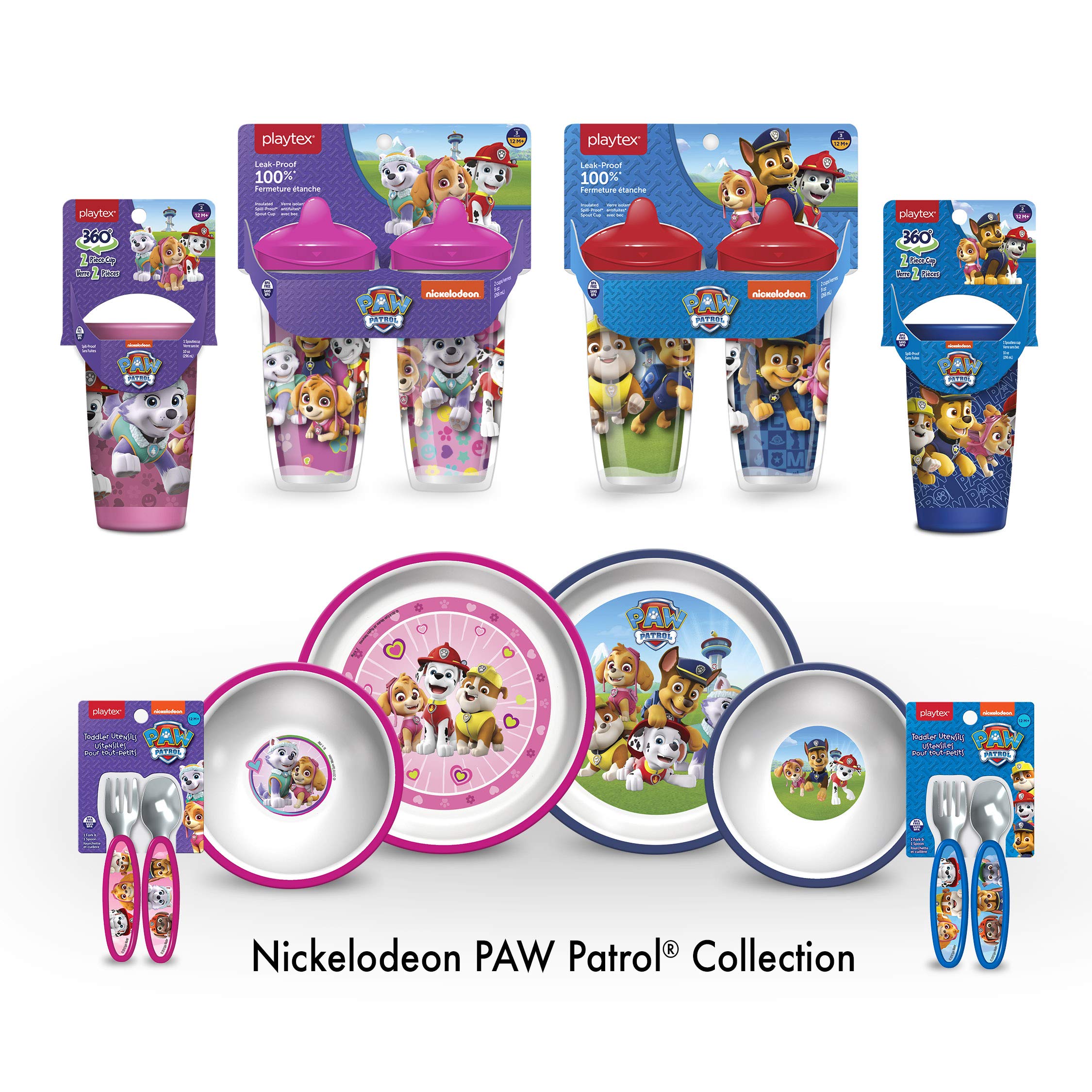 Playtex Baby Paw Patrol plates for girls 2-pack promote proper portions during toddler meals.
