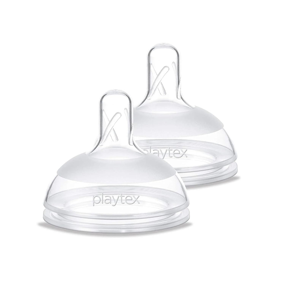 Playtex Baby Naturalatch nipple silicone closeup highlights natural latch compatibility for breastfed babies.
