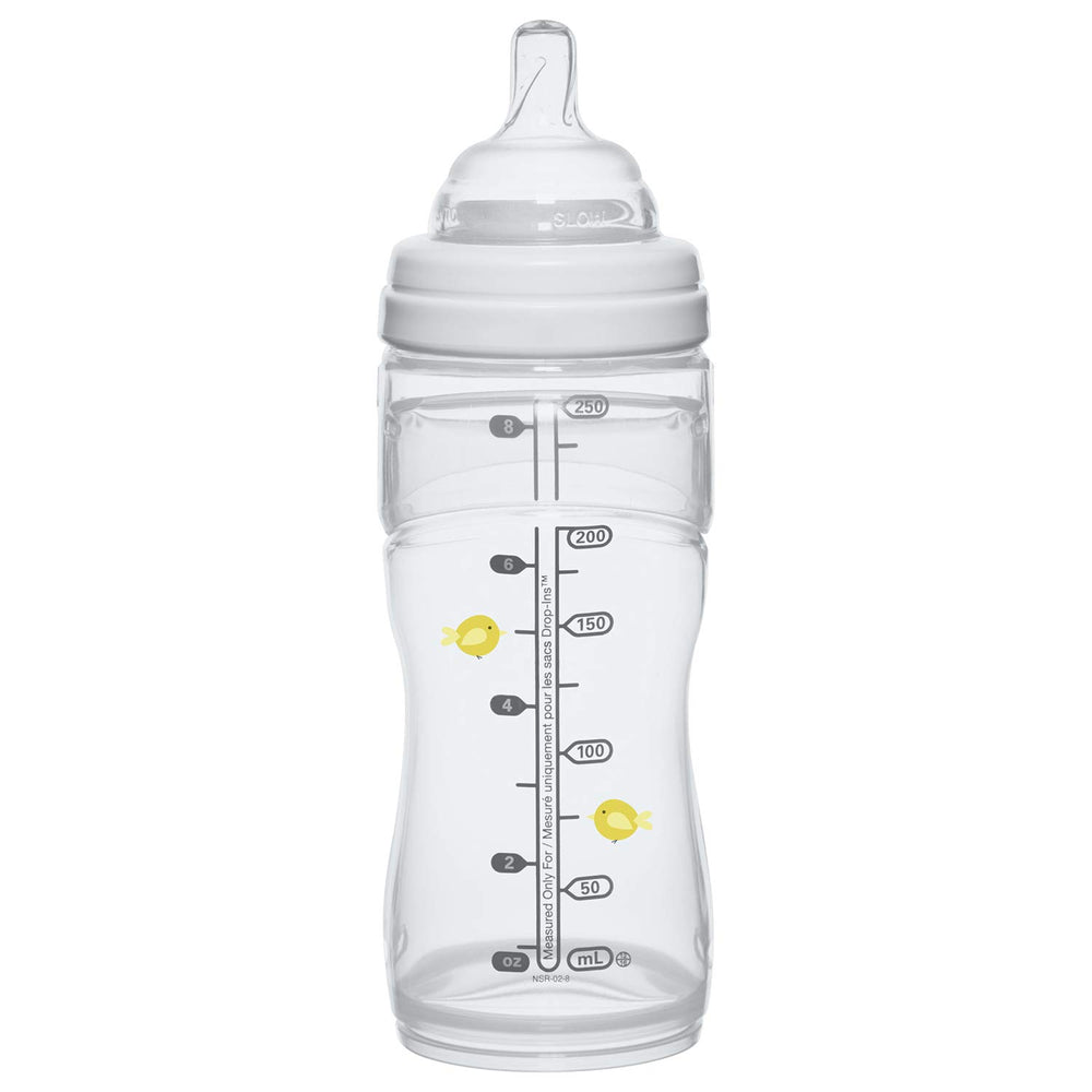 Playtex Baby Nurser Bottle 8oz bottle highlighted for comfortable size.
